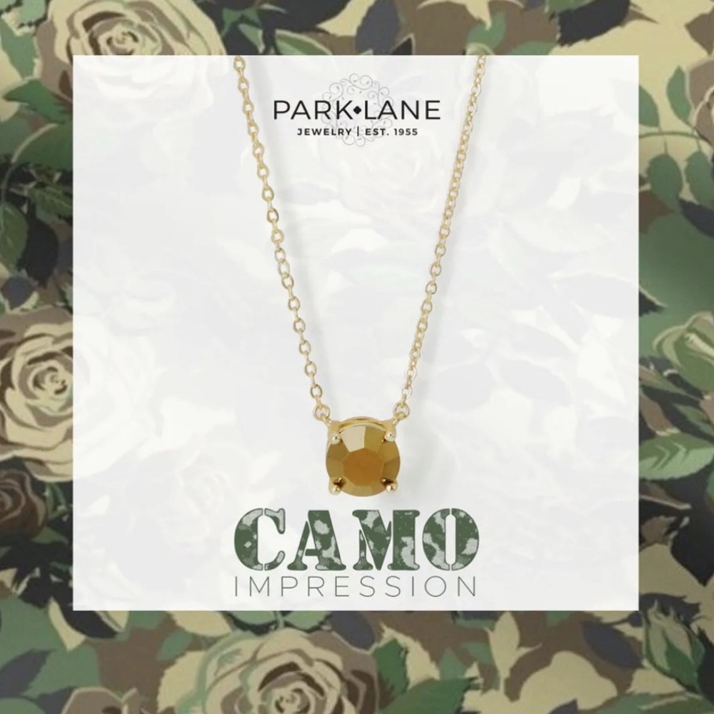 NWT CAMO IMPRESSION NECKLACE STUNNING GOLD COLOR ADJUSTABLE